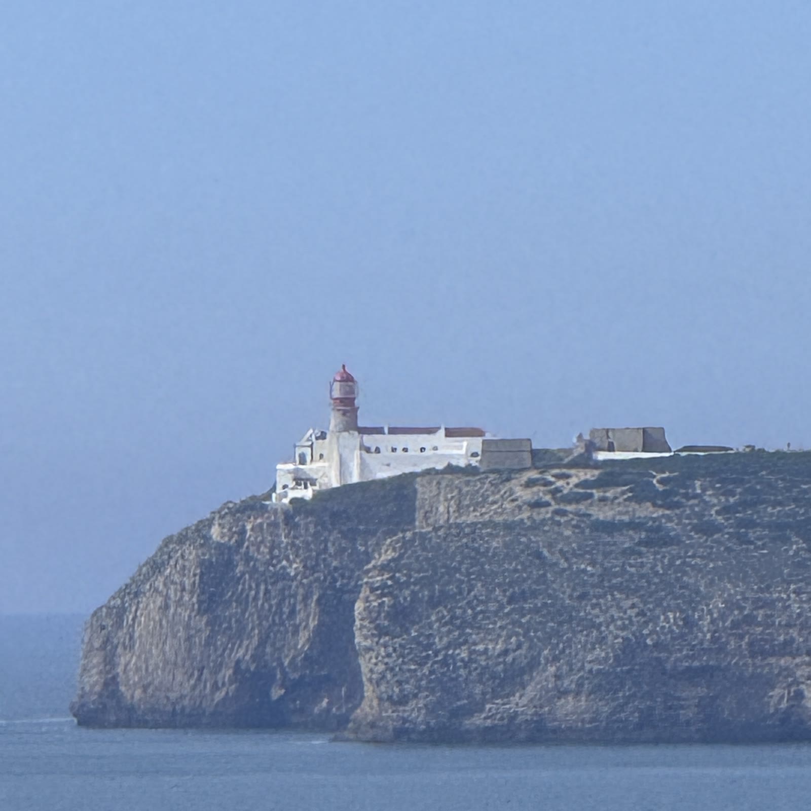 The lighthouse at Cape St Vincent on its clifftop