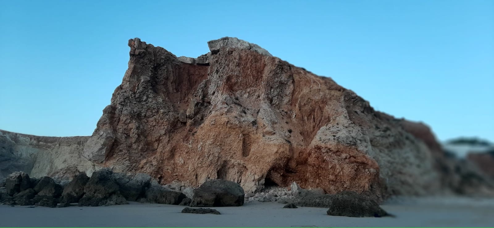 A sea stack rising from the Atlantic off the Algarve coast